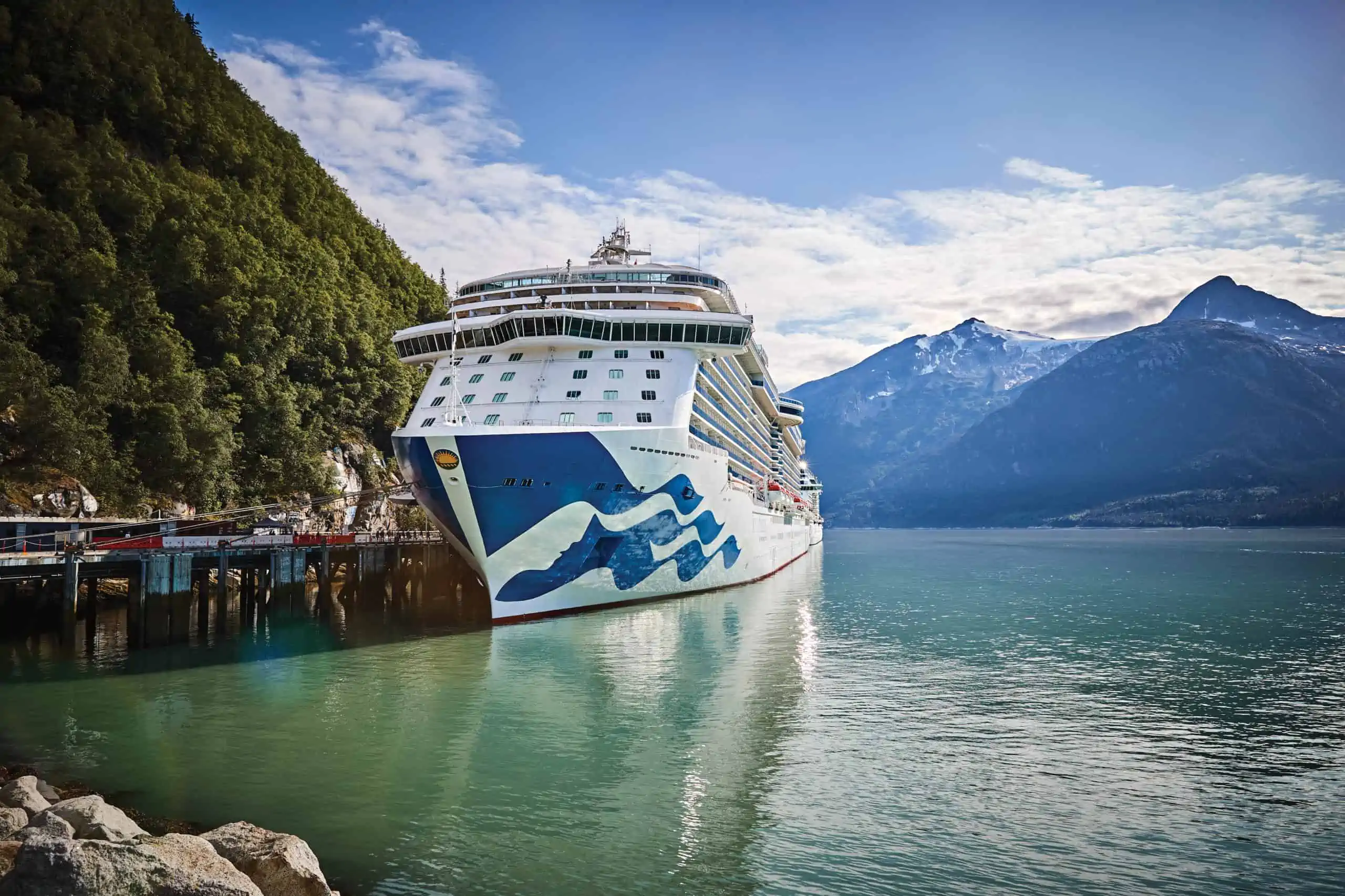 Front view of Royal Princess in Skagway, Alaska