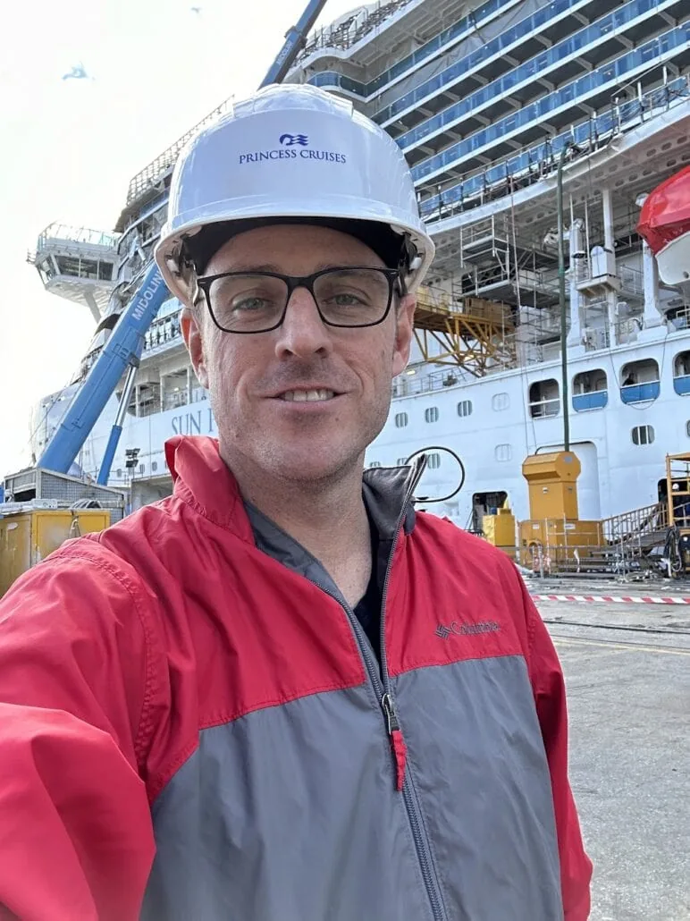 Doug at Sun Princess in hardhat