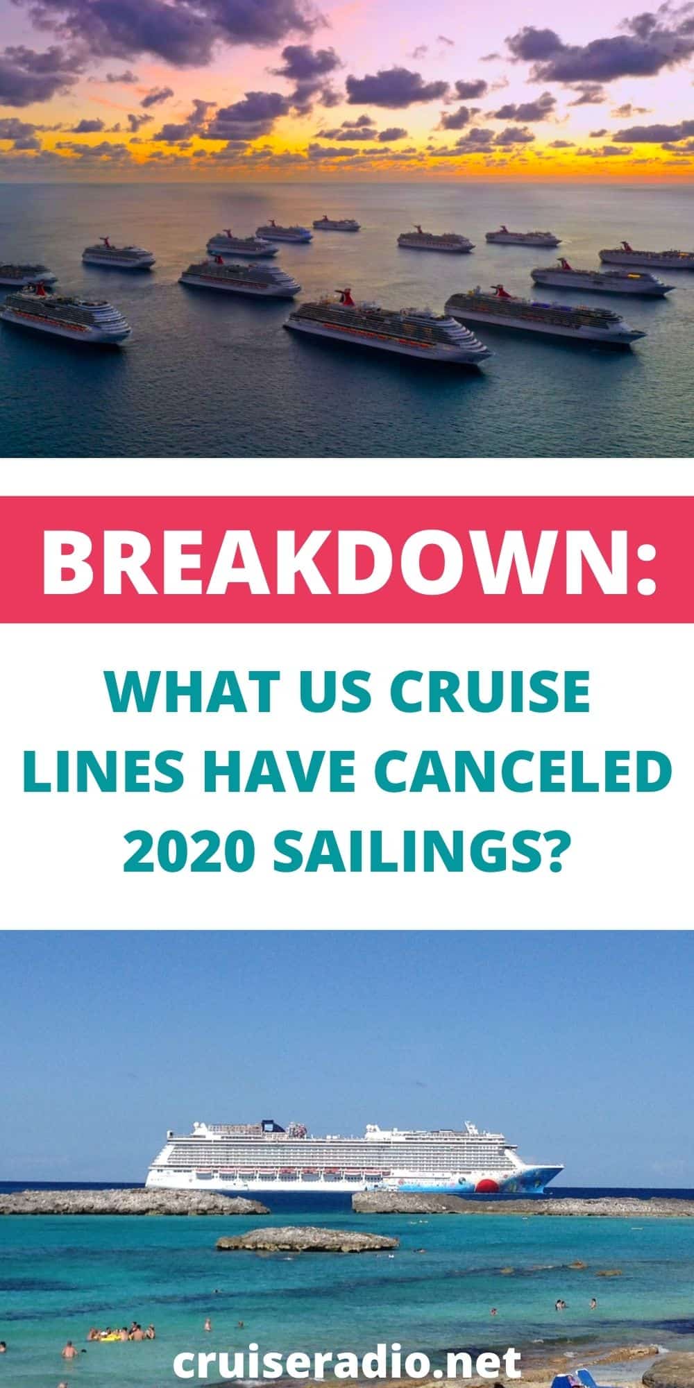 what us cruise lines have canceled 2020 sailings breakdown