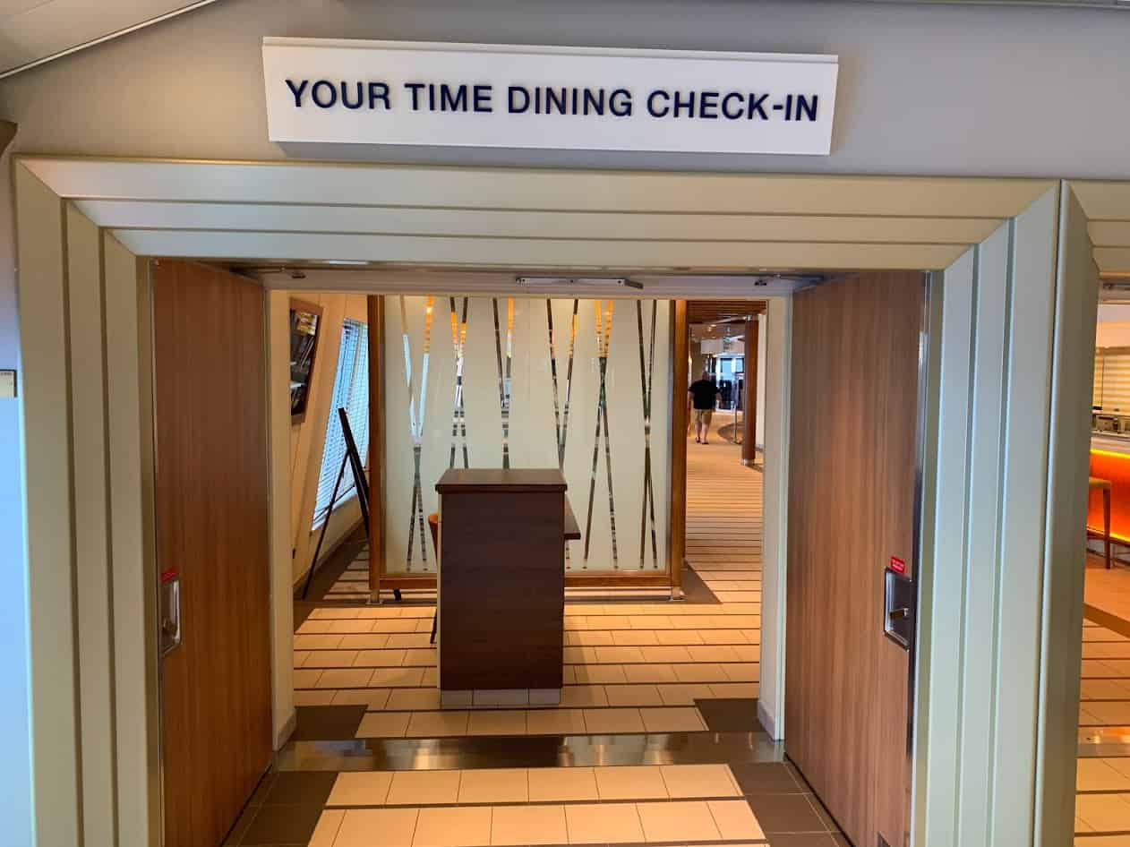 Carnival Sunrise dining check in