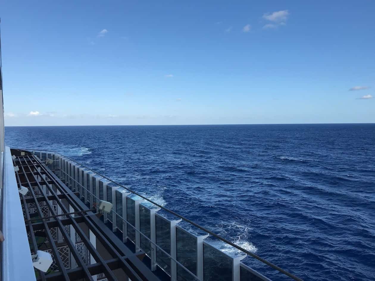 view of the sea from the cruise ship