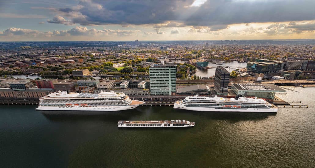 Viking Venus, Viking Polaris and Viking Longship in Amsterdam for Naming Ceremony, Netherlands.