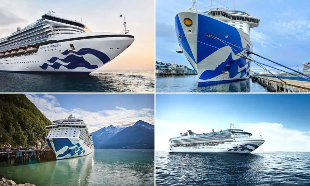 princess cruise ships by size