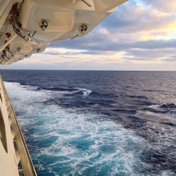 calm blue sea from cruise ship