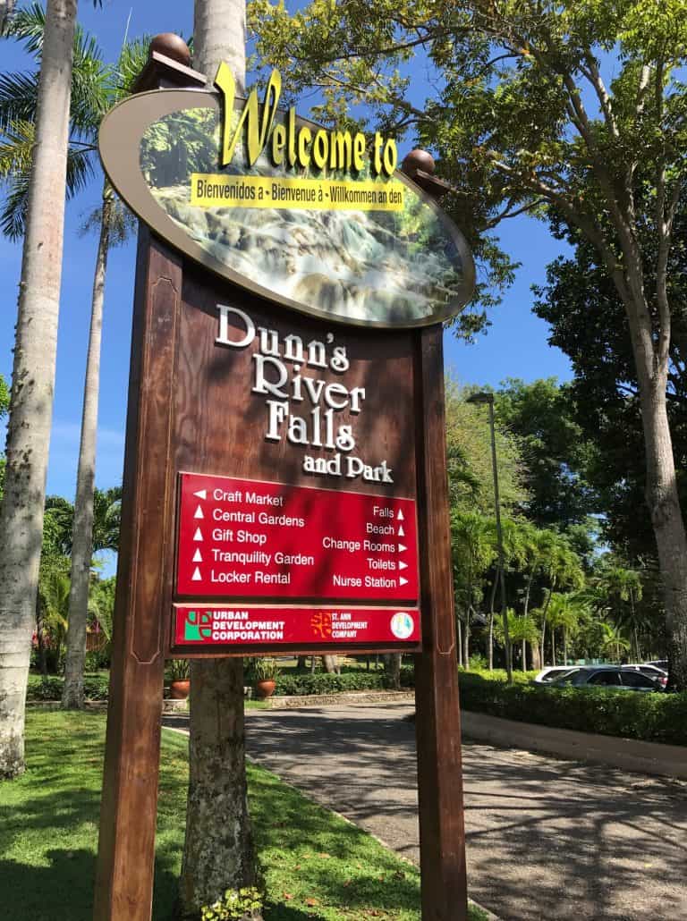 Dunn's River Falls Jamaica sign