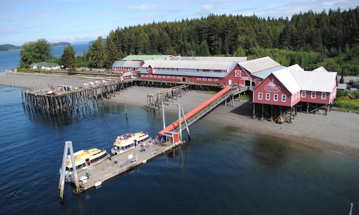 drone view icy strait point