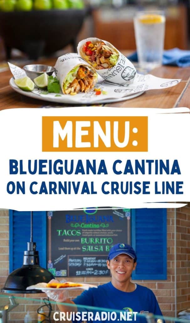 menu: blue iguana cantina carnival cruise line