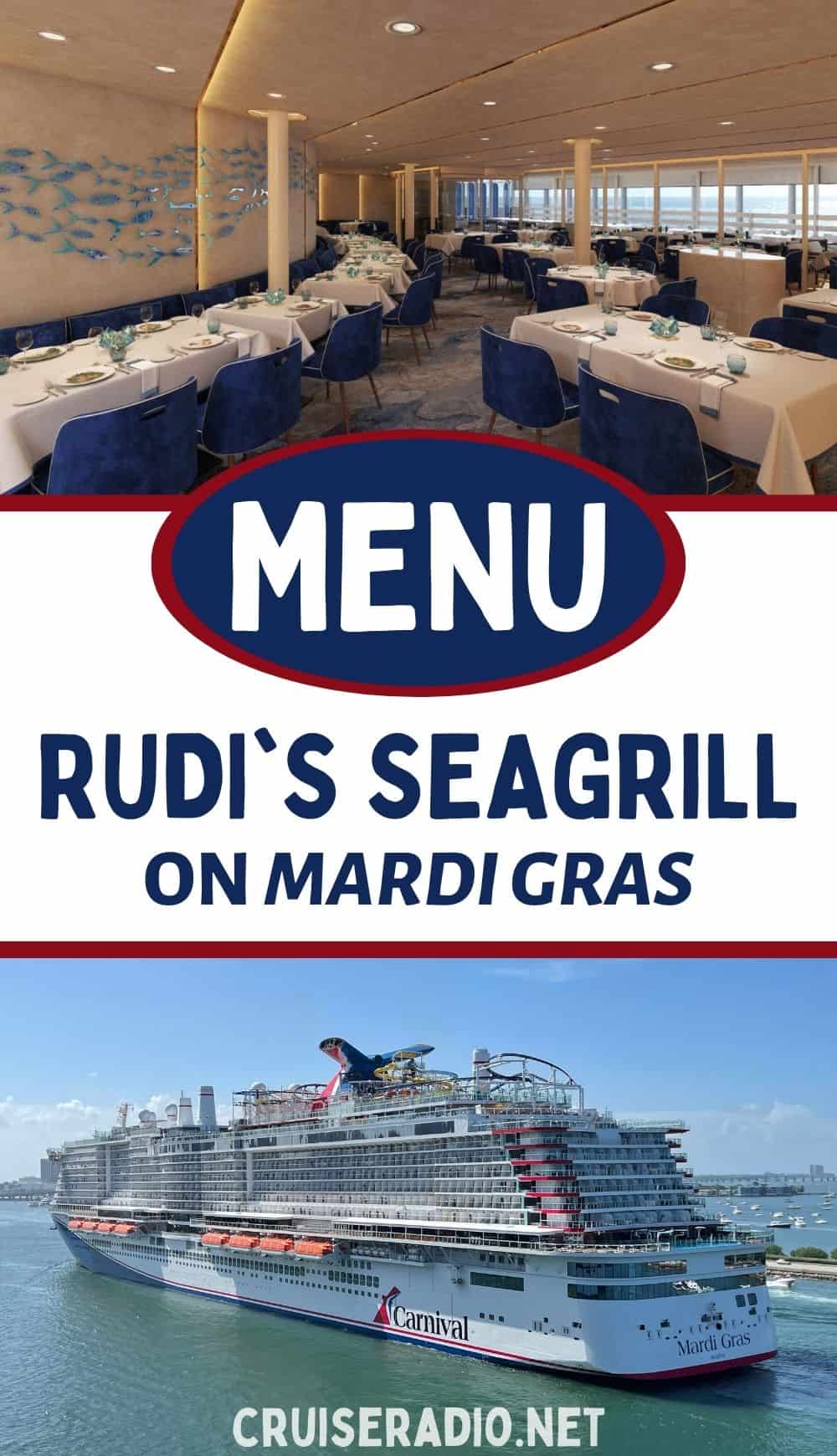 menu: rudi's seagrill on mardi gras carnival cruise line