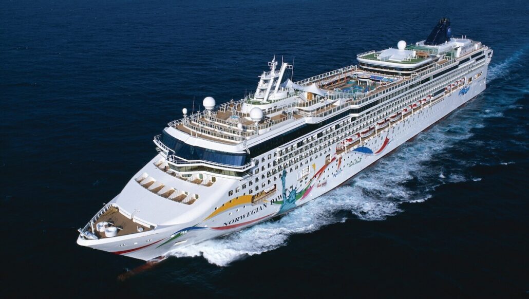 An aerial view of Norwegian Dawn