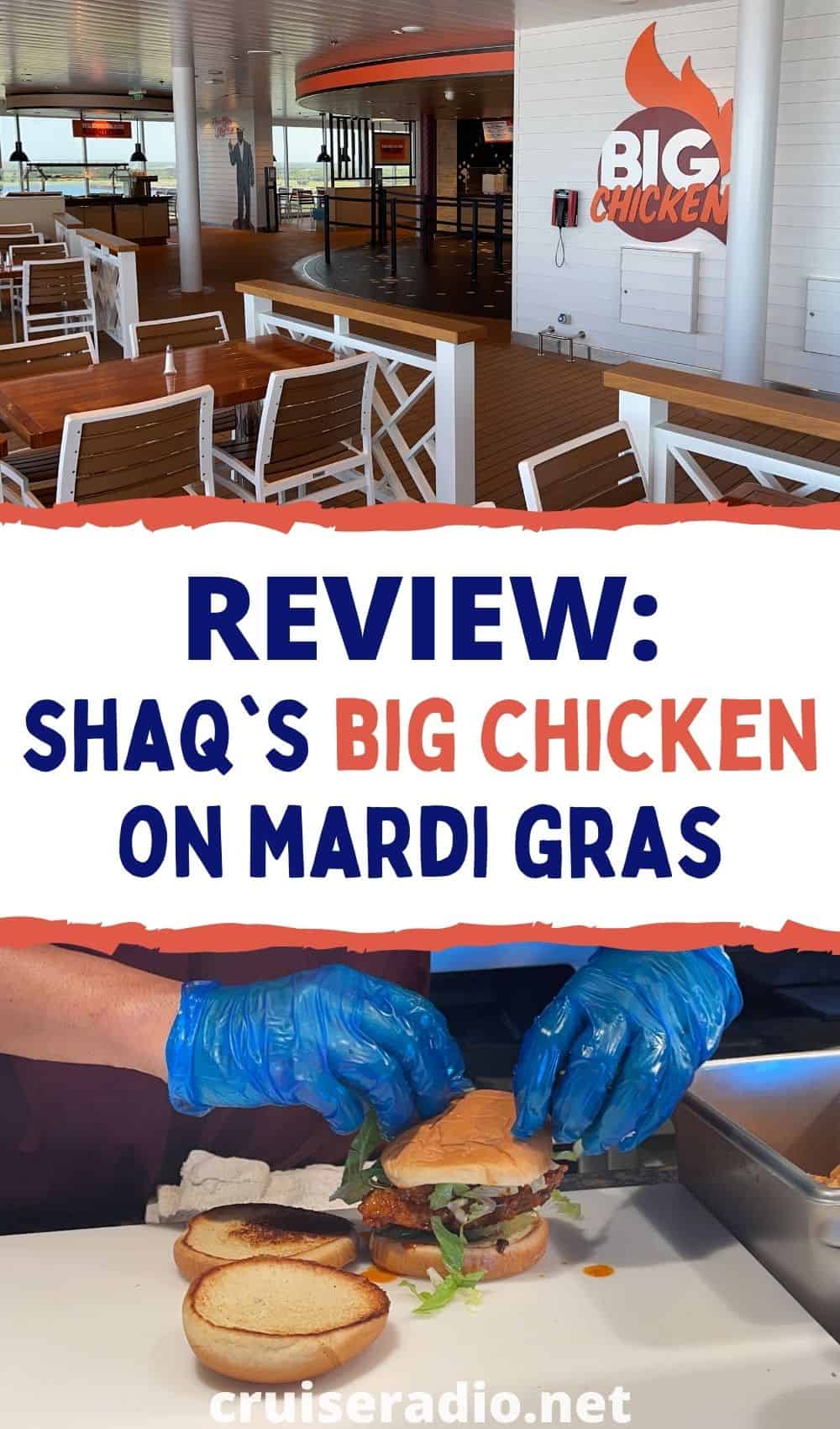 review: shaq's big chicken on carnival cruise line mardi gras