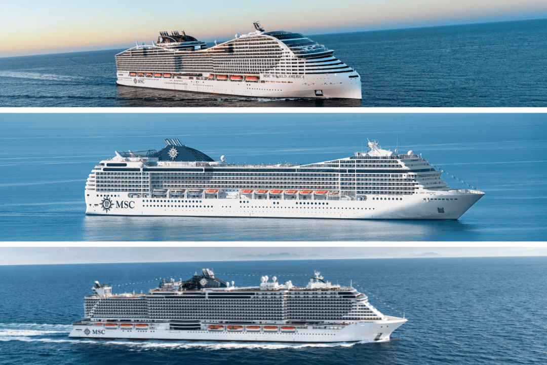 MSC Cruise Ships by age