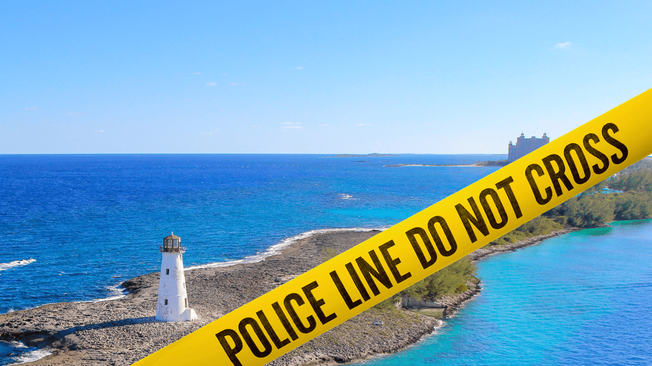 Travel alert from the State Department for Bahamas: Police line do not cross.